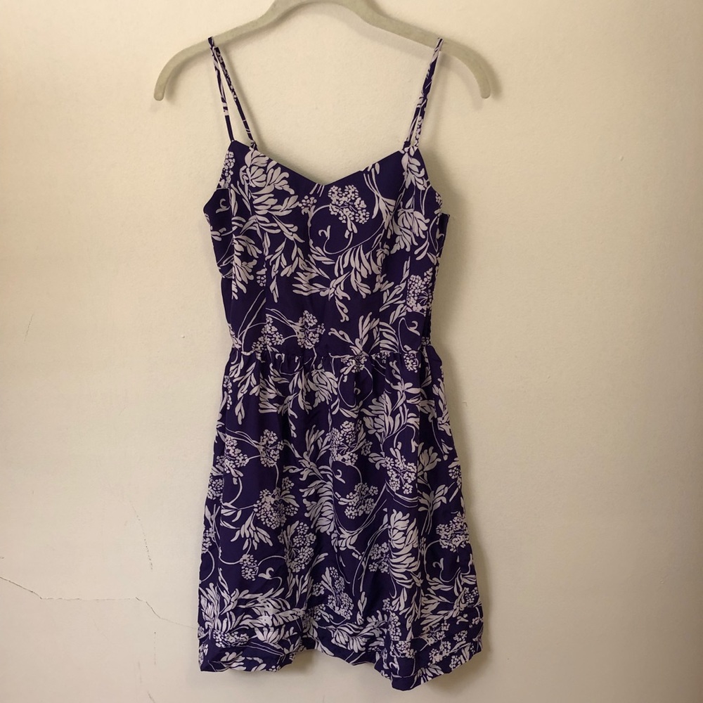 Purple and white floral dress